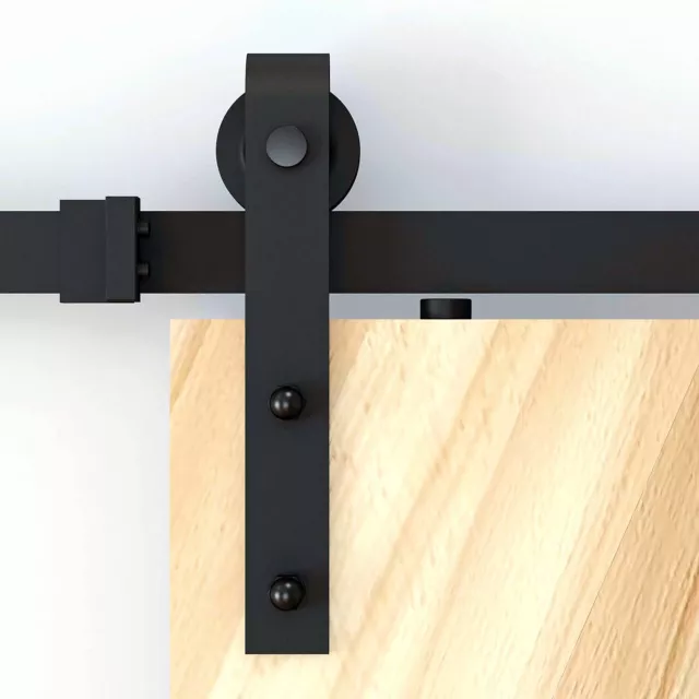 6.6FT Sliding Wood Barn Door Hardware Track System Carbon Steel 3