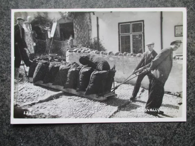 Devon RPPC. Clovelly. Coal Delivery by Sledge in Clovelly.