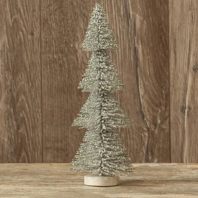 Ragon House Vintage Style Sisal Bottlebrush Tree Green Snow Topped Christmas 13" Ragon House Vintage Style Sisal Bottlebrush Tree Green Snow Topped Christmas 13"