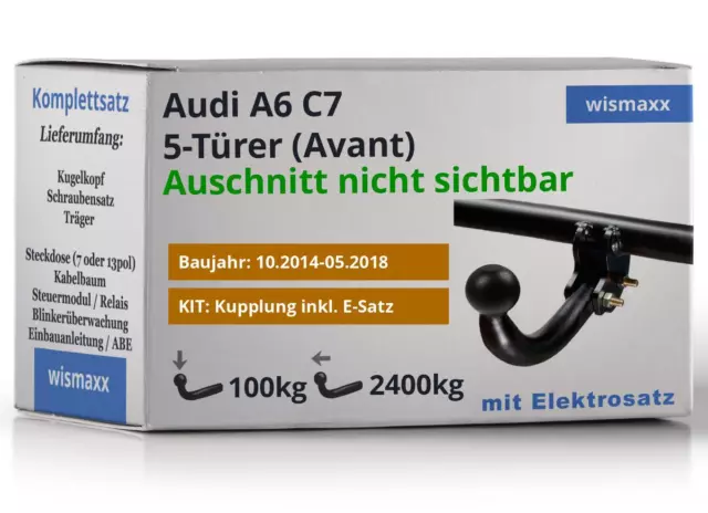 ANHÄNGERKUPPLUNG für Audi A6 4G Avant 14-18 starr HOOK +13pol ESatz spezifisc