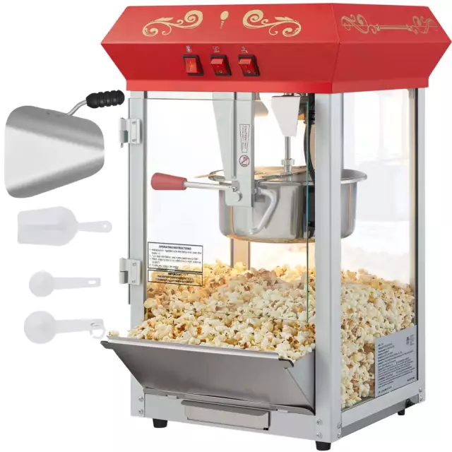 Popcorn Machine,Popcorn Popper Machine 8 Oz Countertop Popcorn Maker 850W48 Cups