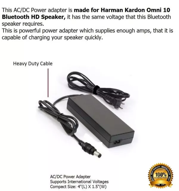 AC Adaptador - Suministro Eléctrico para Harman Kardon Omni 10 & 10 + Bluetooth 2