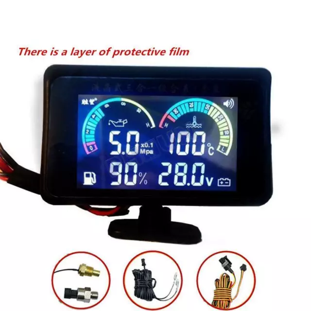 4 in 1 Car Oil Pressure Gauge/Voltmeter/Water Temp Gauge / Oil Fuel Gauge 9V-36V