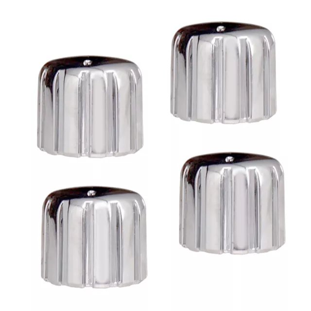 4pcs plastique guitare basse bouton chapeau haut de forme argent clé de