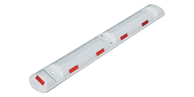 Soglia guida L1170xB150xH50mm carbonato di polipropilene bianco con strisce riflesse rosse