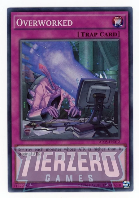 overworked yugioh card YUGIOH OVERWORKED AP05-EN012 Super Rare Unlimited Edition Near Mint / LP  £1.58