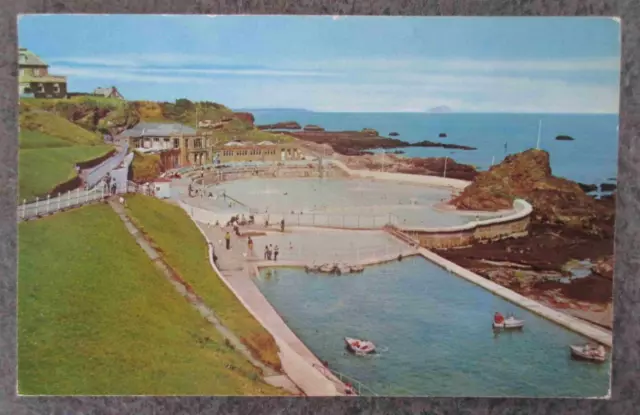 The Bathing Pool, Dunbar, East Lothian, Scotland used postcard 1967