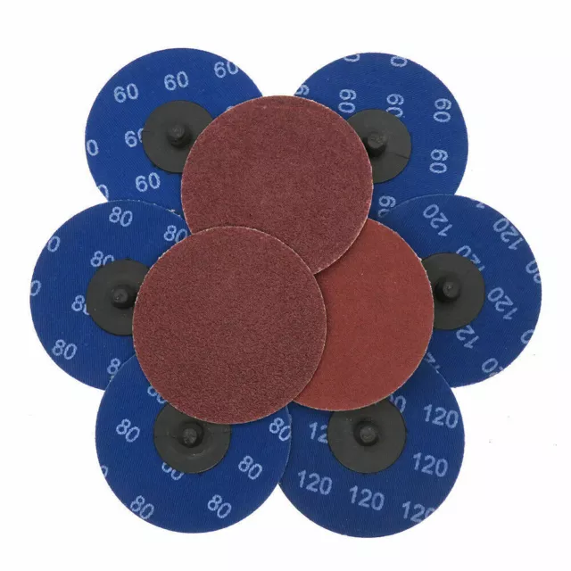 3 Inch R Type Roloc Discs Roll Lock Sanding Pads 60/80/100/120/180/240 Grit 2