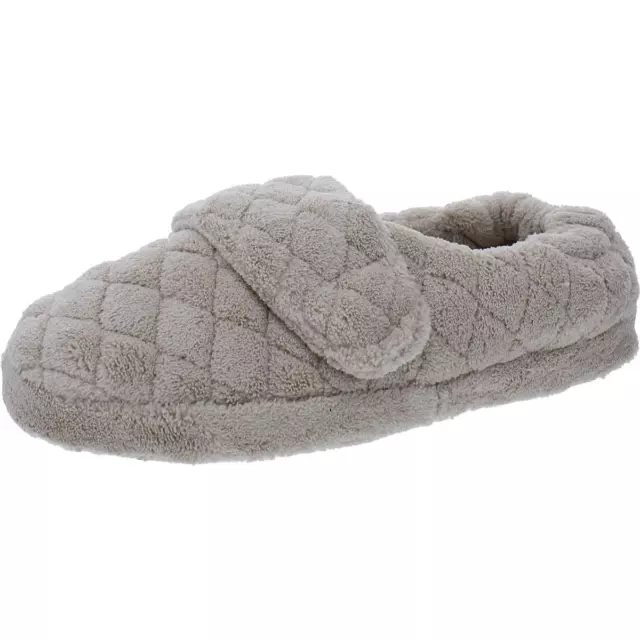 Acorn Womens Beige Faux Fur Cozy Quilted Slide Slippers Shoes 6.5-7.5 BHFO 3359