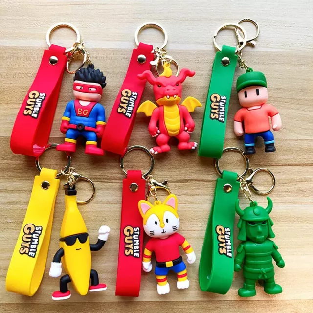 Stumble Guys Characters 3D Rubber Keychain Keyring Charm Bag Car/House Keys