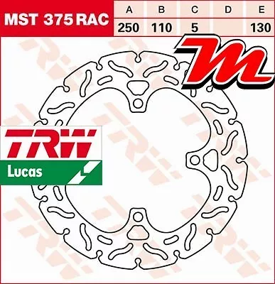 Disque de frein Arrière TRW Lucas MST 375 RAC Kawasaki Z 750 ABS ZR750M 2007-11