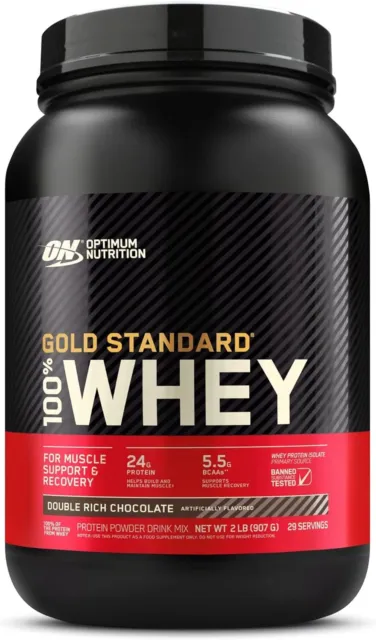 Optimum Nutrition Gold Standard 100% Whey Protein Powder, Rich Chocolate 2 Pound