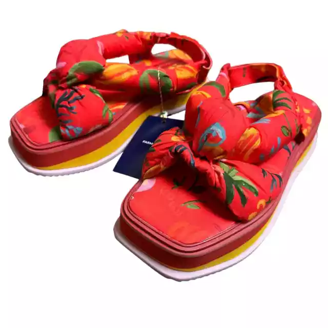 Farm Rio Women’s platform sandals sz 10 NIB Red Fruit Platforms