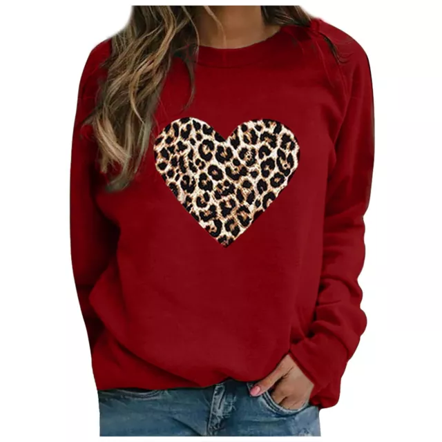Women Casual Fashion Leopard Print Love Hoodie Plus Fleece Long-sleeved Sweater