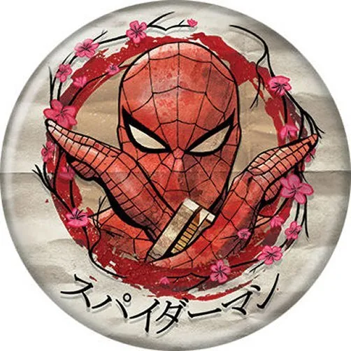 Marvel Comics Japanese Spider-Man Arms Cross Licensed 1.25 Inch Button 87583