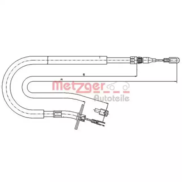 Metzger Cable de Freno de Mano Trasero Izquierdo para Mercedes Sprinter VW Lt