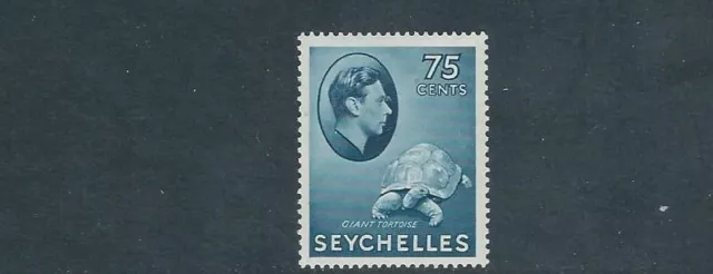 SEYCHELLES 1938-41 KGVI 75c GRAY BLUE TORTOISE (Scott 142) VF MH ZX