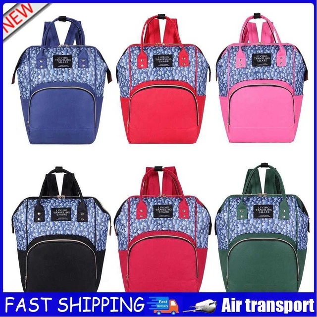 Mommy Travel Backpacks Plant Print Baby Care Diaper Bags Oxford Maternity Packs