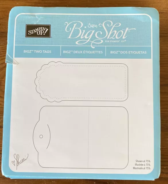 Stampin Up Exclusive Sizzix Big Shot Bigz Two Tags Die 115954 Signature Collect