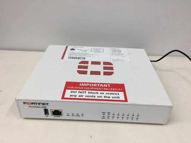Fortinet 90d Router FORTINET FORTIGATE 90 FG-90E Router Firewall with AC adapter ...