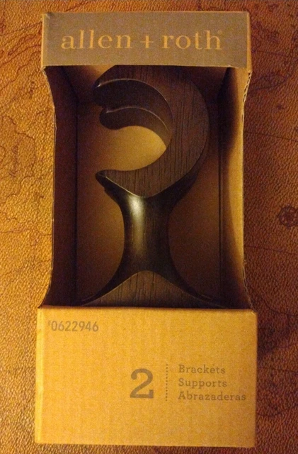 Allen + Roth package of 2 Wood Support Brackets Espresso #0622946 - New