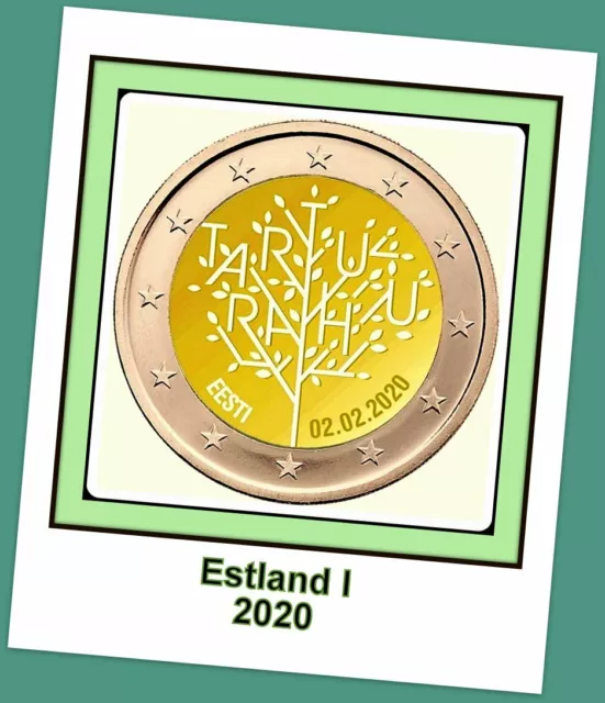 2 Euro Gedenkmünze Estland 2020 - 100 Jahre Frieden von Tartu