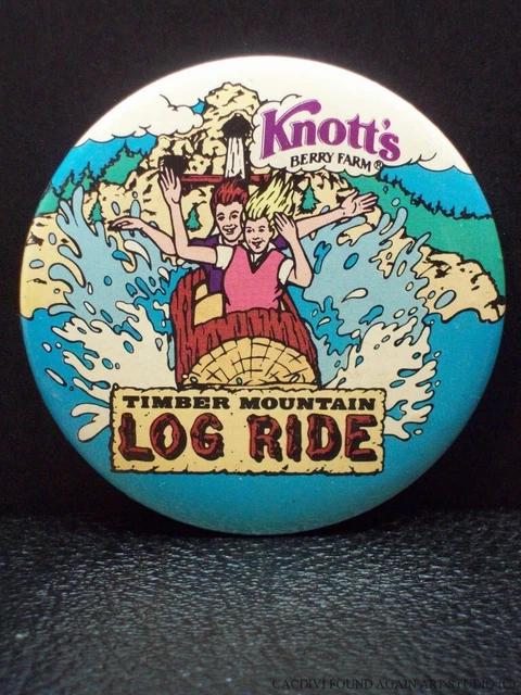 VINTAGE KNOTT'S BERRY Farm Timber Mountain Log Ride Button Amusement ...