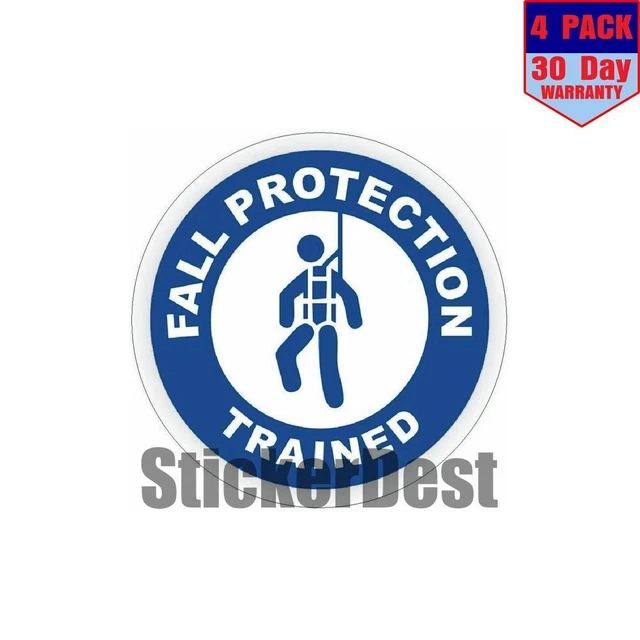 FALL PROTECTION TRAINED Hard Hat Hard Hat Safety 4 pack 4x4 Inch
