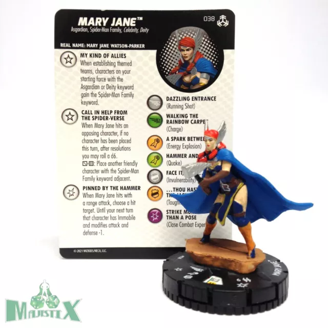Heroclix Avengers War of the Realms set Mary Jane #038 Rare figure w/card!