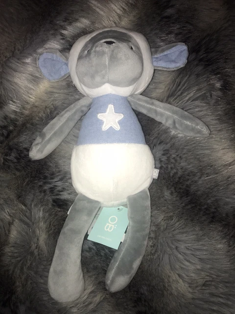 Doudou Peluche Okaidi Obaibi Mouton Env 30 Cm Bleu Gris Étoile Neuf