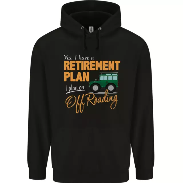 Felpa con cappuccio Retirement Plan Off Roading 4X4 Road divertente da uomo 80% cotone