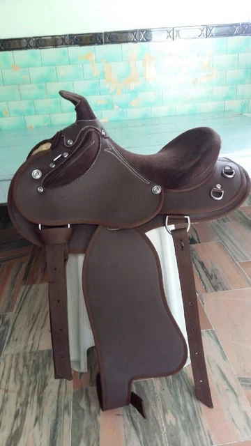 Selle De Dressage Anglaise En Cuir Noir - Taille 14 à 18 Pouces - Fabriquée à La Main (Inde) - Neuve