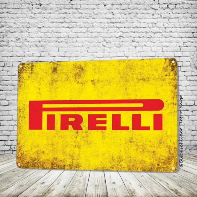 Blechschild Pirelli 20x30cm Metallschild Schild Retro Vintage Werkstatt Garage