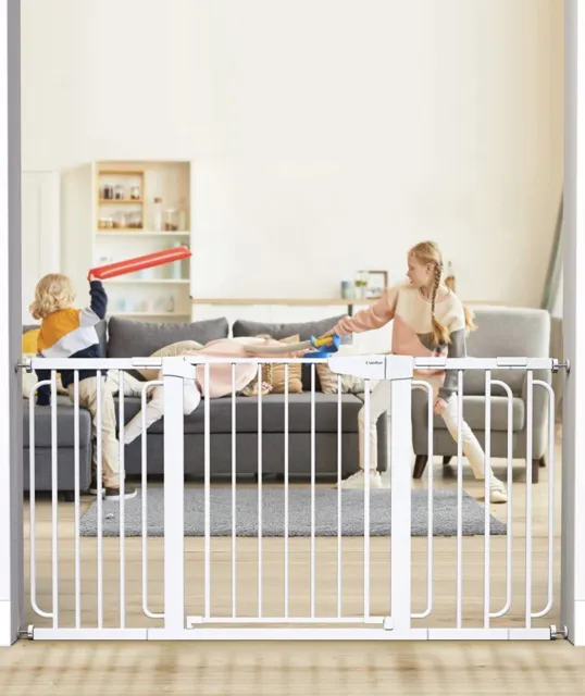 Cumbor 29.7-57" Baby Gate for Stairs, Extra Wide Dog Gate for Doorways