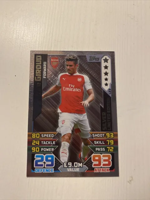 Match Attax 15/16 | Silver Limited Edition | Arsenal | Olivier Giroud