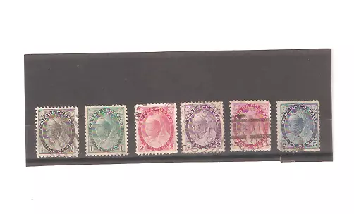 Canada 1898 1/2c to 5c six stamps used previously hinged see scans (can7)