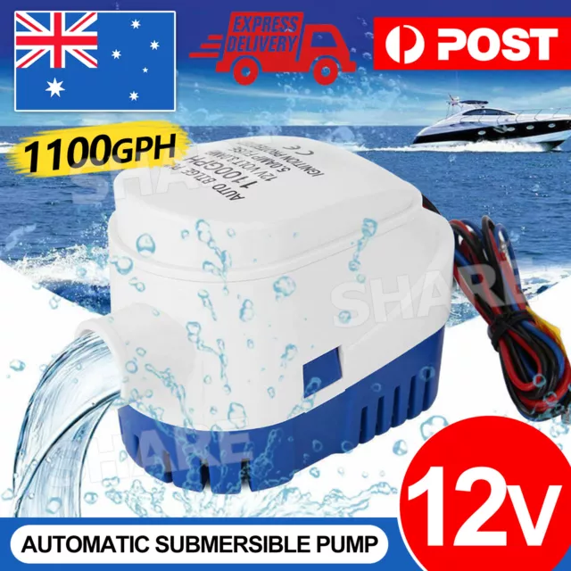 12V Bilge Pump Boat Automatic Water 1100GPH Auto Marine Submersible Float Switch