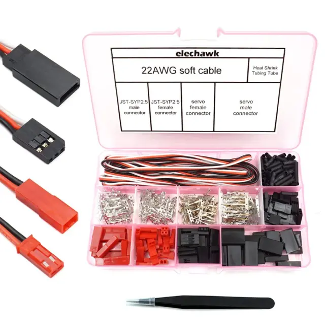 40 Sets Servo Plug Male Female Connector Crimp Pin Cable Kit Compatible JST SYP