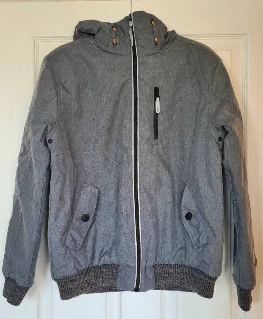 Boys NEXT Bomber Jacket 13 Yrs 158cm Grey HOODED Padded School EXCELLENT