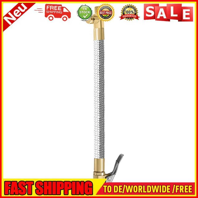 Car Motorcycle Tire Inflator Hose Air Chuck Tube Stainless Steel (60cm)