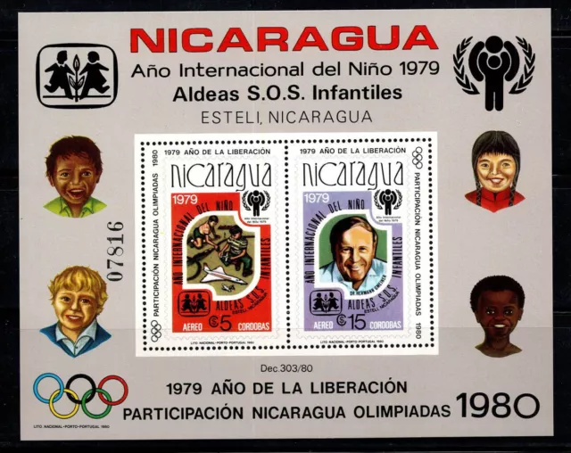 Nicaragua 1980 Mi. Bl. 110A Bloc Feuillet 100% Neuf ** Enfants