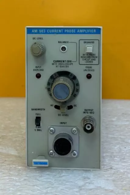 Tektronix AM503 DC to 100 MHz, 17 W, Current Probe Amplifier Plug-in. Tested!