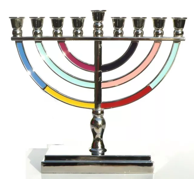 Metall Bunte Chanukka Menorah Chanukah Kandelaber Lampe Kerzen Halter, jüdisch