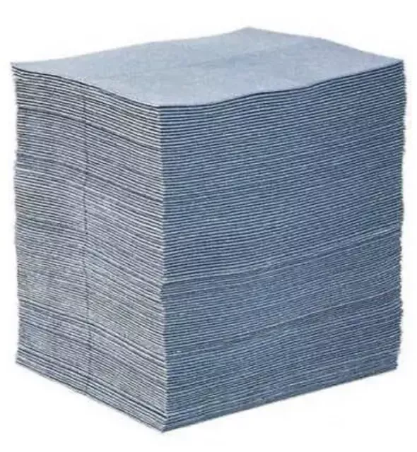 Pig Blue Blu100 Absorbent Mat Pad, Absorbs 24 Gal. Universal, 100 Pk , 15" X 19"