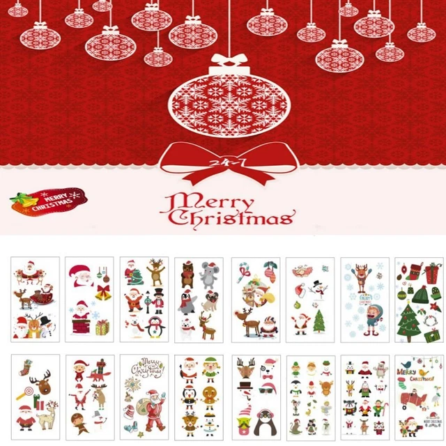 Pegatina para niños Navidad hombre cuerpo arte Navidad tatuaje pegatina