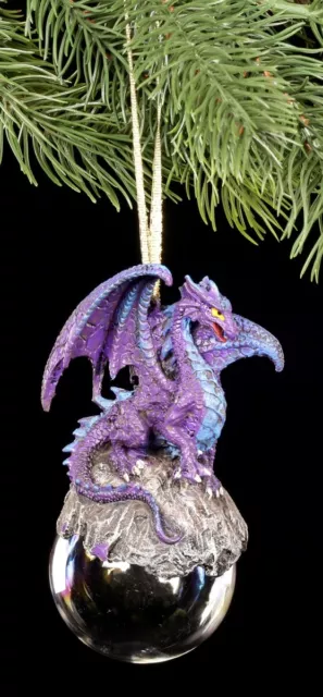 Dragones Adornos de Árbol de Navidad - Talismán Púrpura - Bola Gothic Fantasy