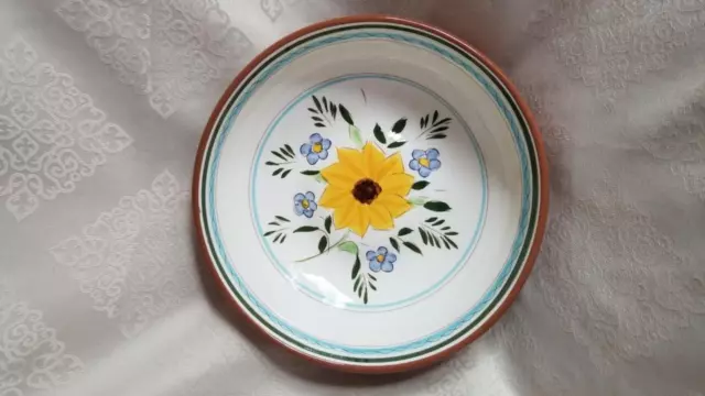 Vintage Handpainted Stangl Country Garden Yellow Flower 9 3/4" Salad Bowl
