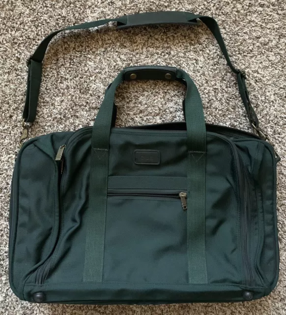 Vintage Tumi USA Green Ballistic Nylon Carry On Weekender Soft Duffel Duffle Bag