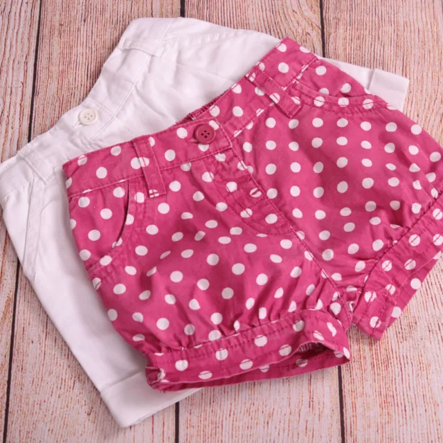 2 x 6-9 Month Baby Girl's Mothercare Matalan Smart Cotton Shorts EUC Combine P&P