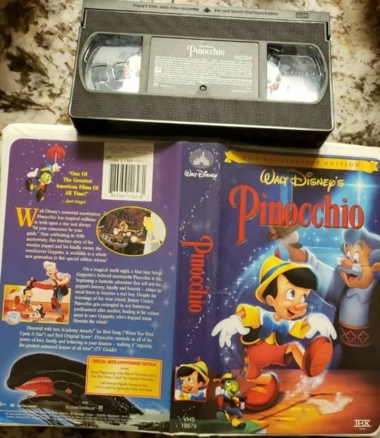 Walt Disney's Pinocchio 60th Anniversary Edition (VHS, 1999)